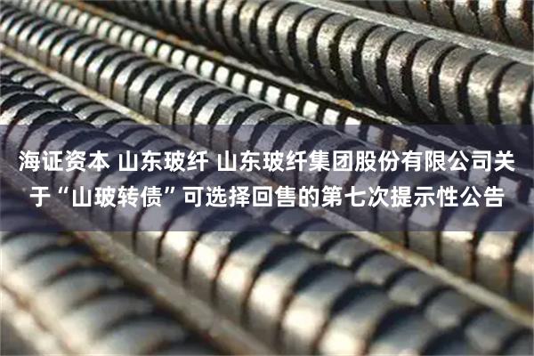 海证资本 山东玻纤 山东玻纤集团股份有限公司关于“山玻转债”可选择回售的第七次提示性公告